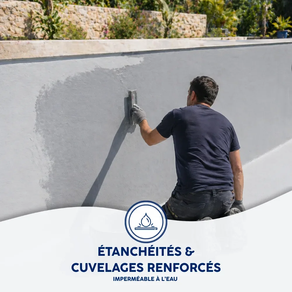 Produit d'étanchéité piscines, bassins, réservoirs, fondations, murs, caves - usage et pose par Asena