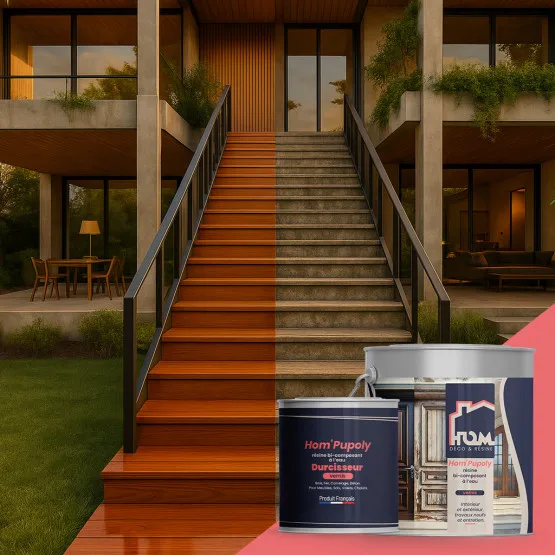 Résine polyurethane 2K incolore HOM'PUPOLY - usage et pose par Asena