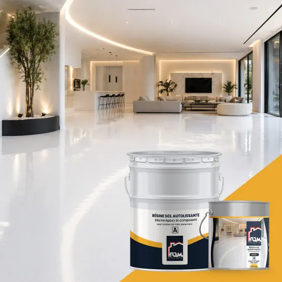 Résine de sols autolissante blanc anti-UV - usage et pose par Asena