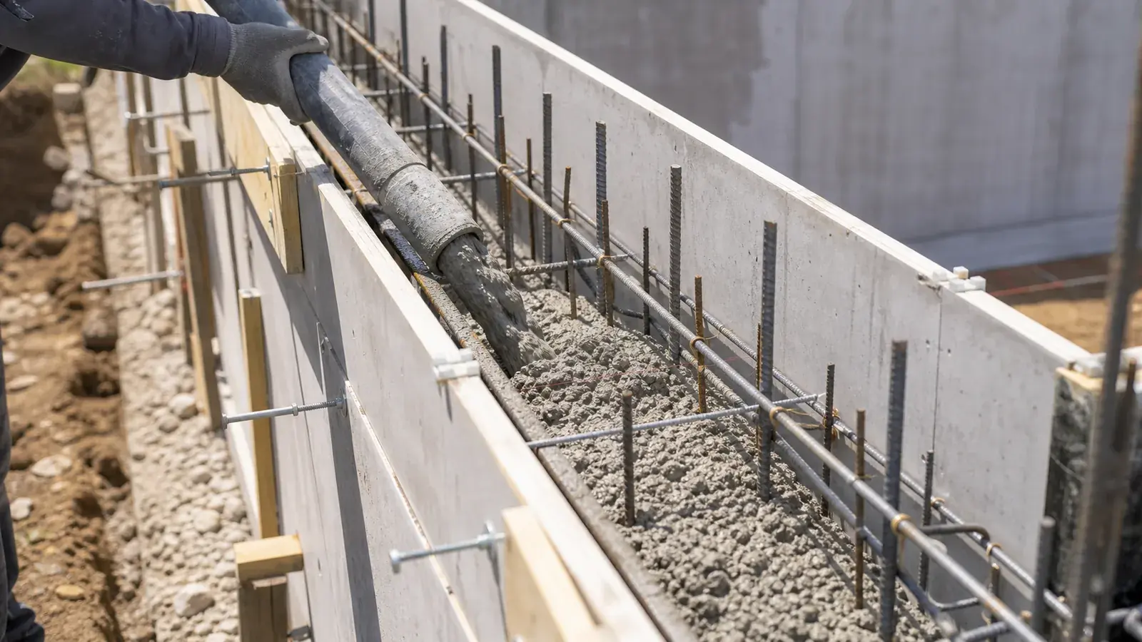 Béton voile coulé dans un coffrage à Poitiers