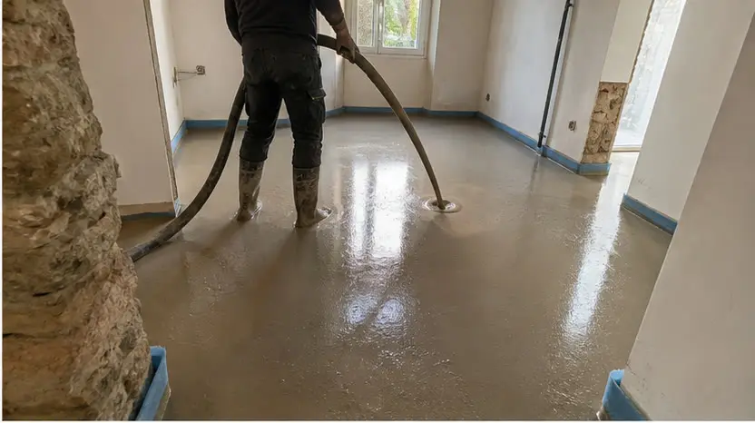 Coulage de chape liquide en rénovation pour Chape liquide à Limoges à Isle