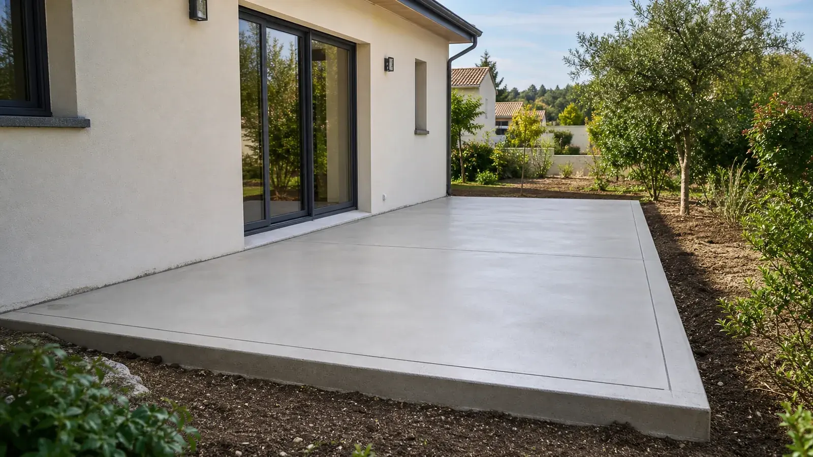 Dalle béton lissée pour terrasse à Poitiers