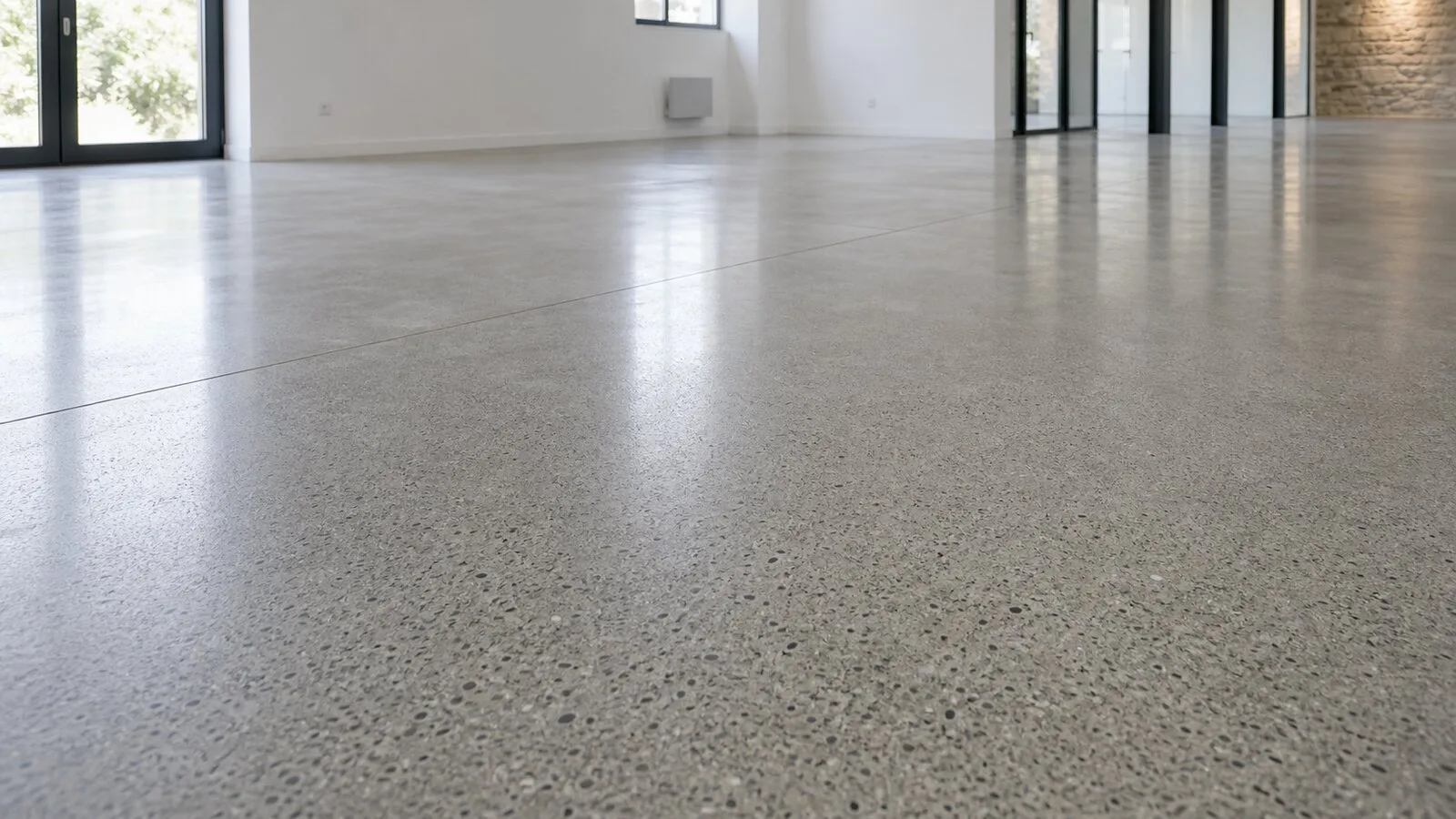 Sol en béton poli densifié dans un grand local professionnel dans la Vienne (86)